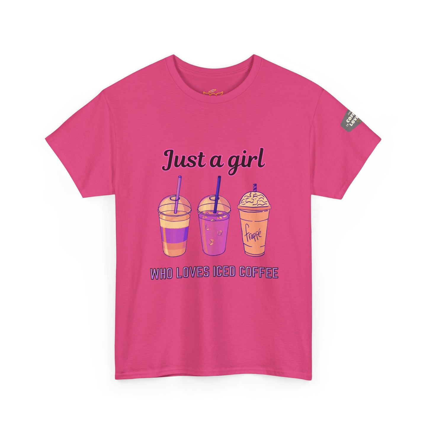 Coffee Lover Cotton Tee - Just a Girl Who Loves Iced Coffee