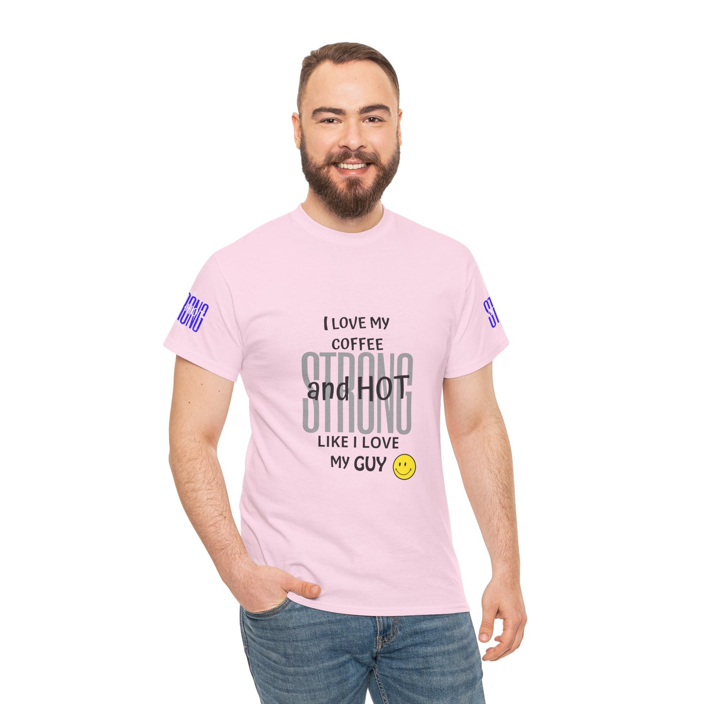 Coffee Lover Heavy Cotton Tee - I Love My Coffee Strong and Hot