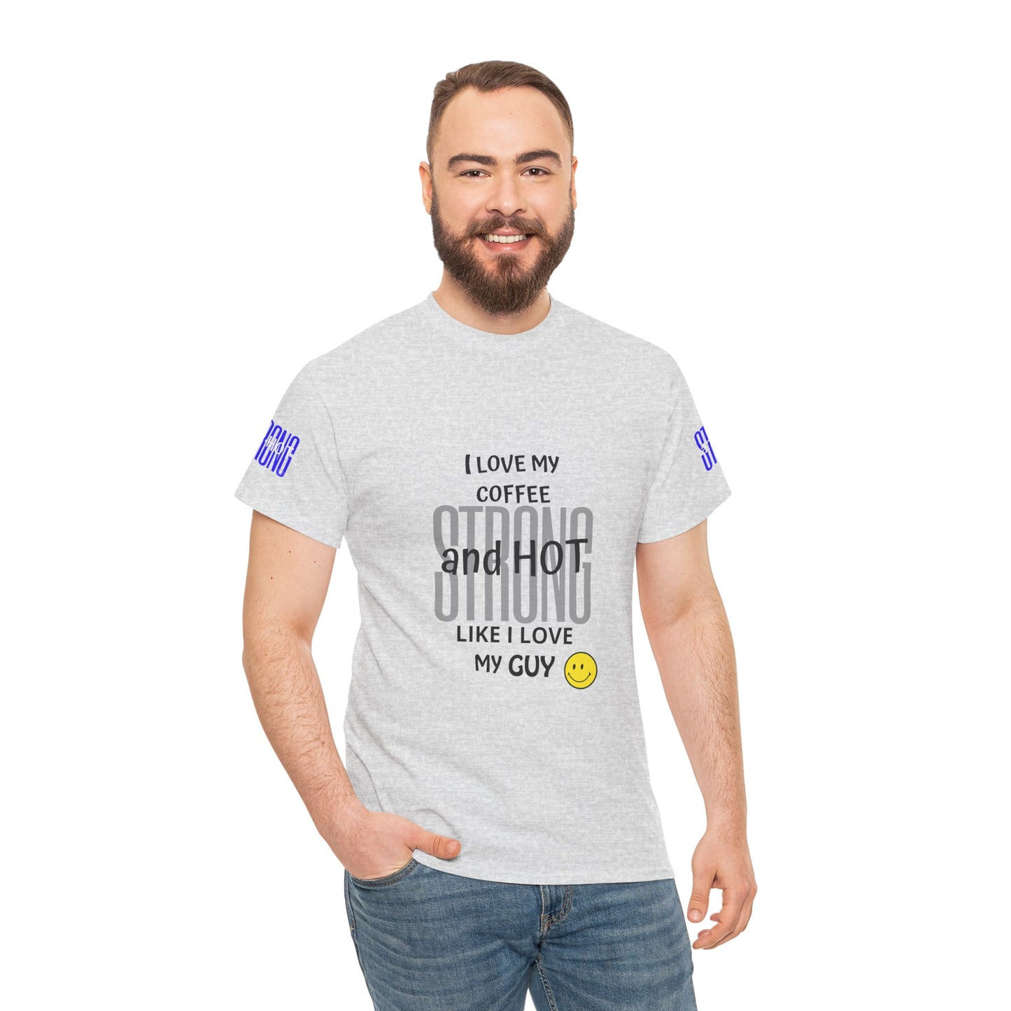 Coffee Lover Heavy Cotton Tee - I Love My Coffee Strong and Hot