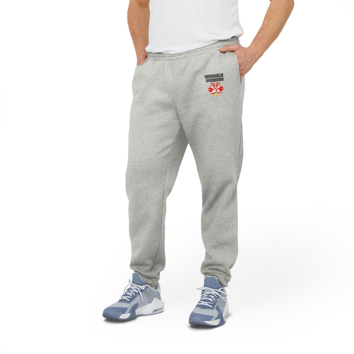 Adidas Sports Joggers with Muscle Power Motif, joggers for GYM fans