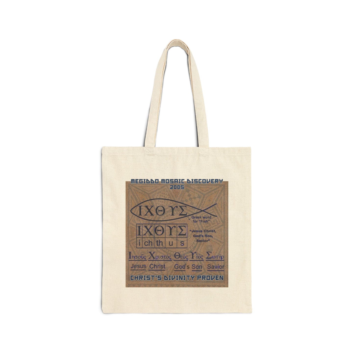 The Mediggo Mosaic Cotton Canvas Tote Bag, Eco-Friendly Shopping Bag, MMD.