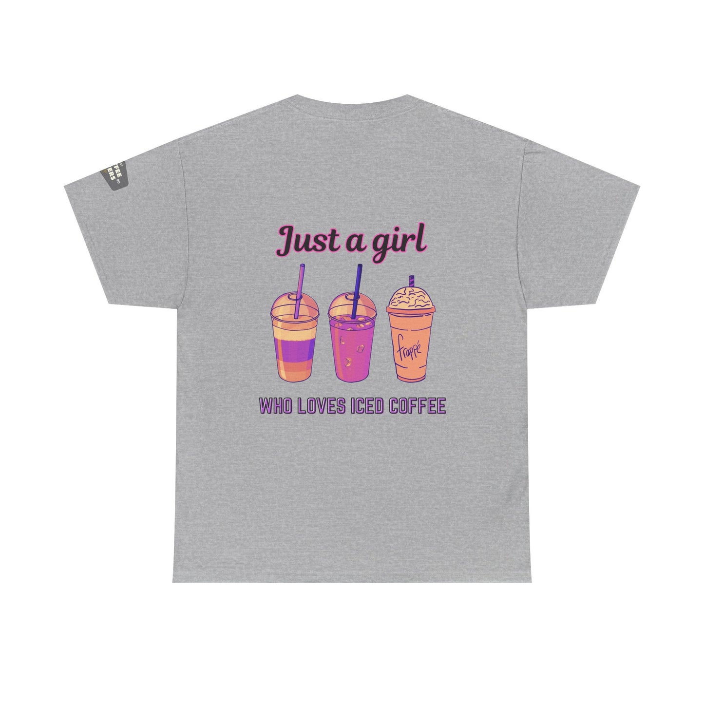 Coffee Lover Cotton Tee - Just a Girl Who Loves Iced Coffee