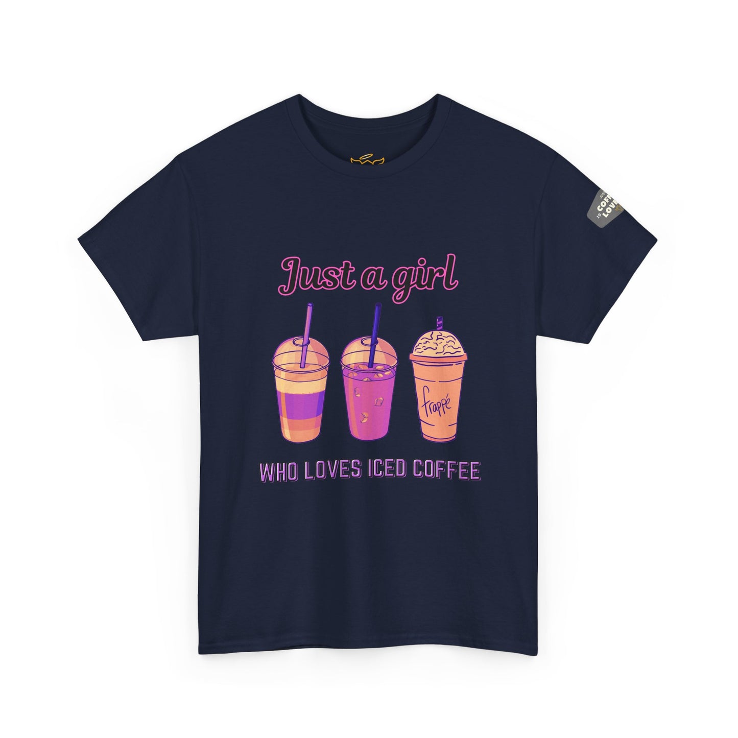 Coffee Lover Cotton Tee - Just a Girl Who Loves Iced Coffee