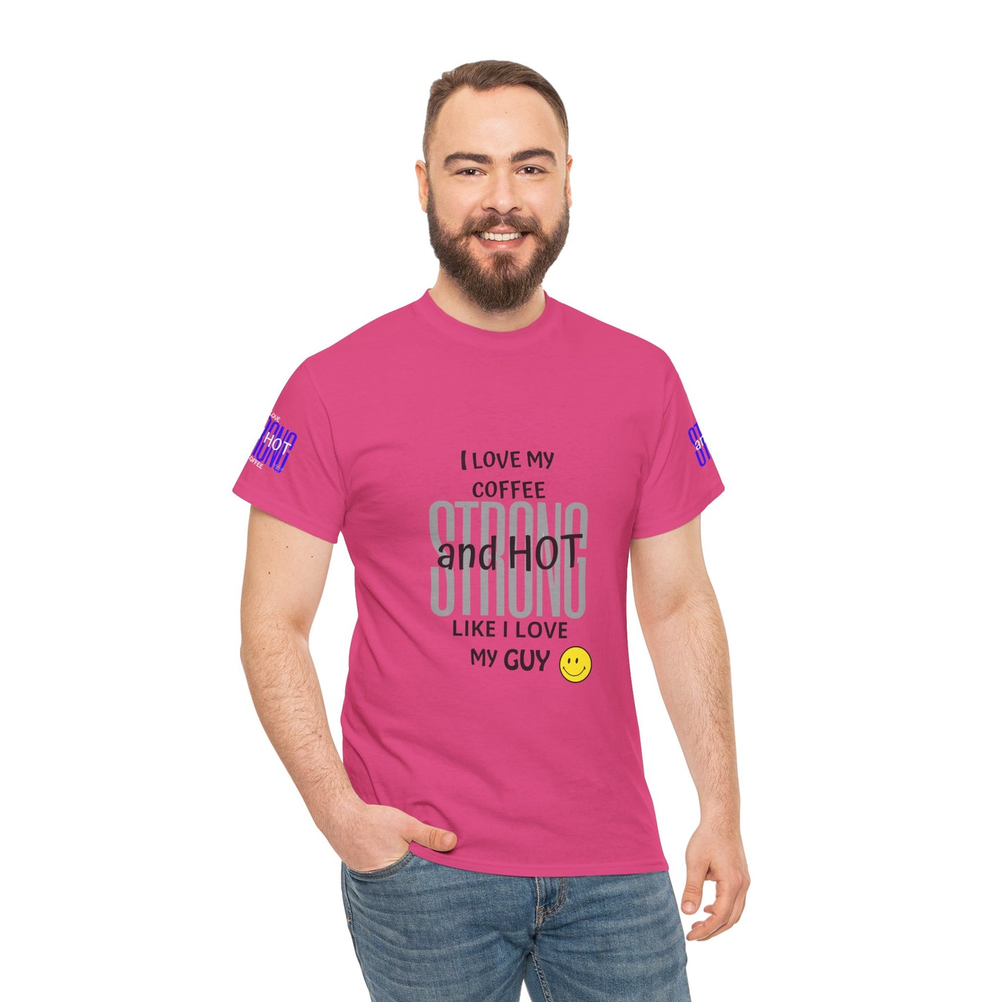 Coffee Lover Heavy Cotton Tee - I Love My Coffee Strong and Hot