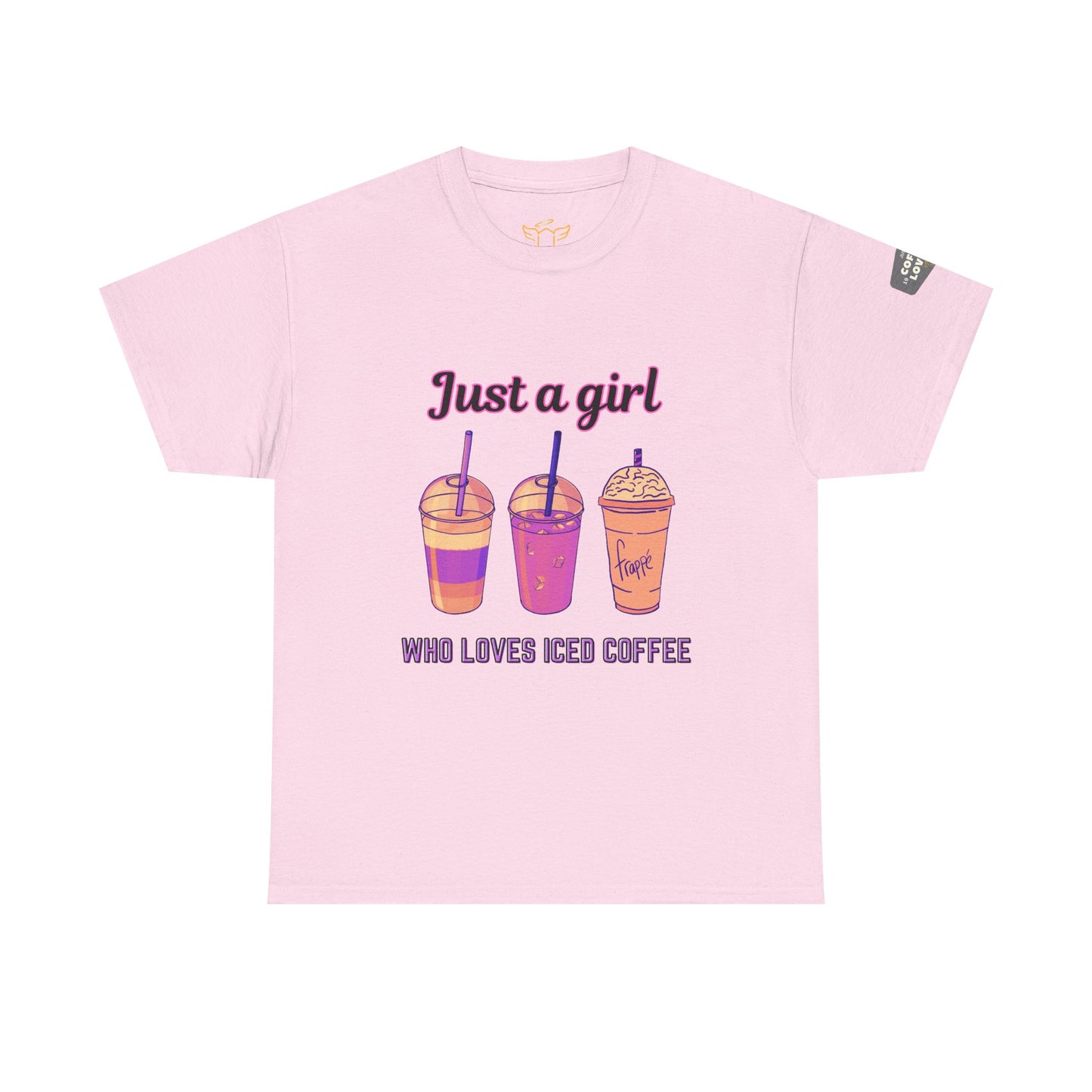 Coffee Lover Cotton Tee - Just a Girl Who Loves Iced Coffee