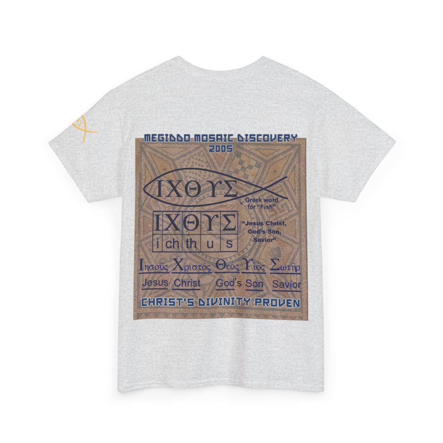 Megiddo Mosaic Unisex Tee - Catholic Faith Souvenir T-Shirt. MMD