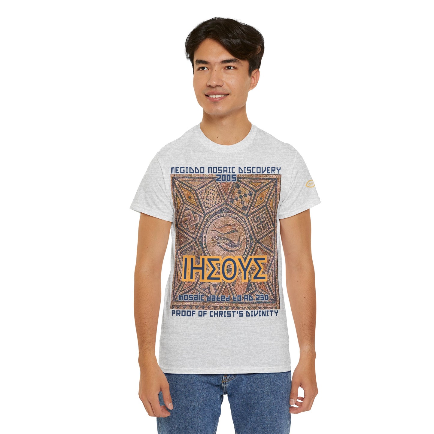Megiddo Mosaic Unisex Tee - Catholic Faith Souvenir T-Shirt. MMD