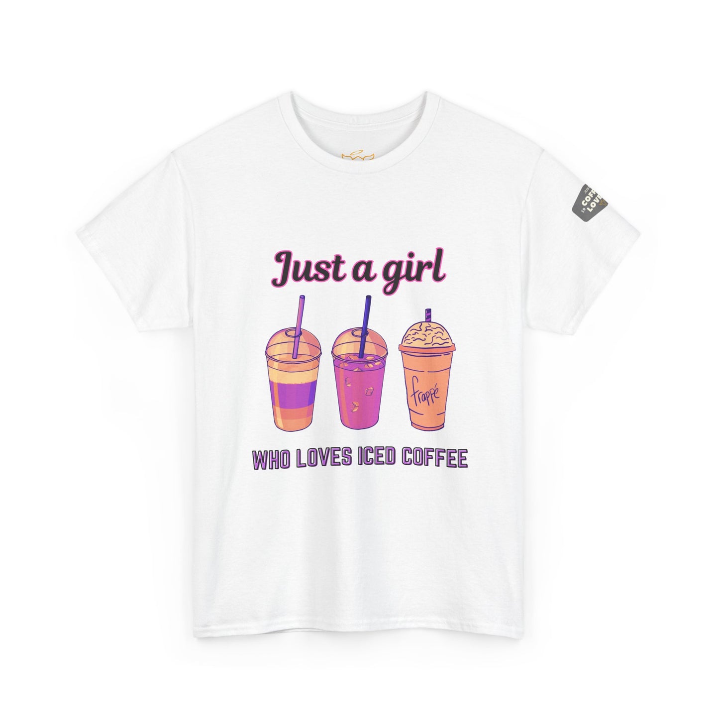 Coffee Lover Cotton Tee - Just a Girl Who Loves Iced Coffee