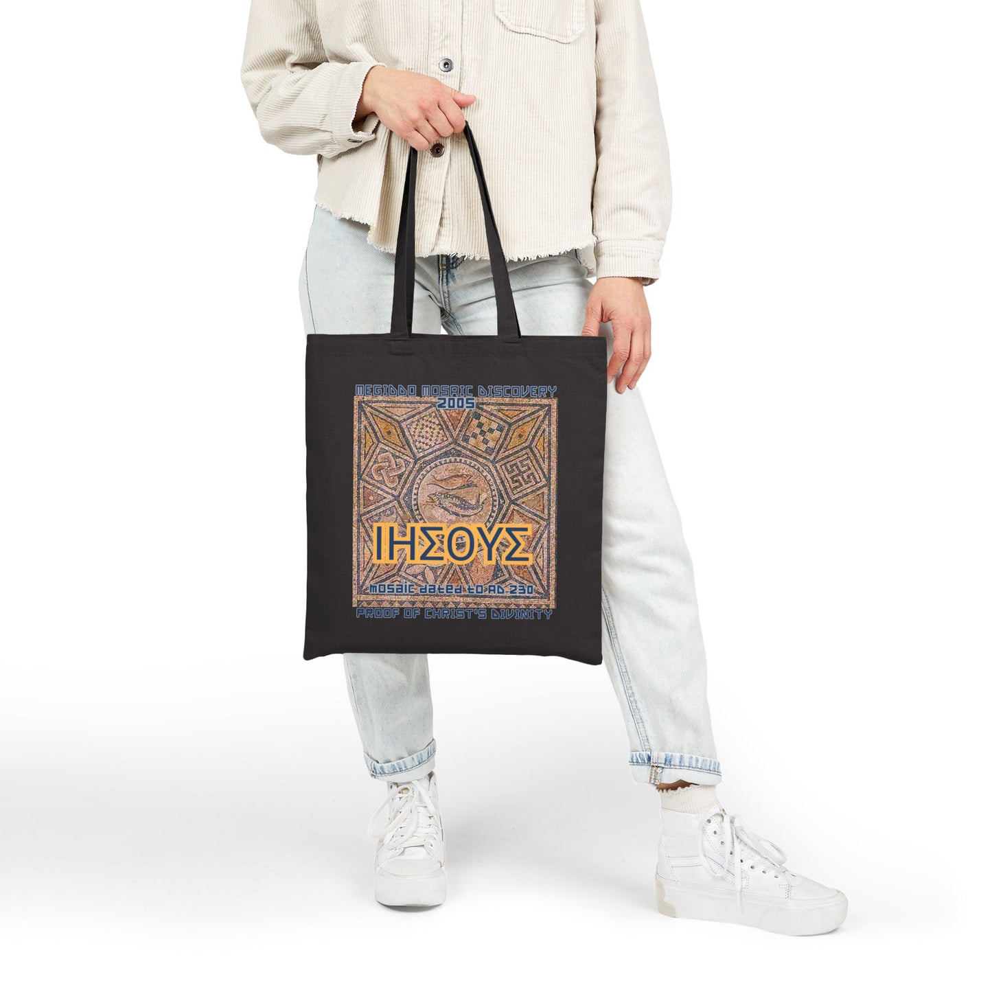 The Mediggo Mosaic Cotton Canvas Tote Bag, Eco-Friendly Shopping Bag, MMD.