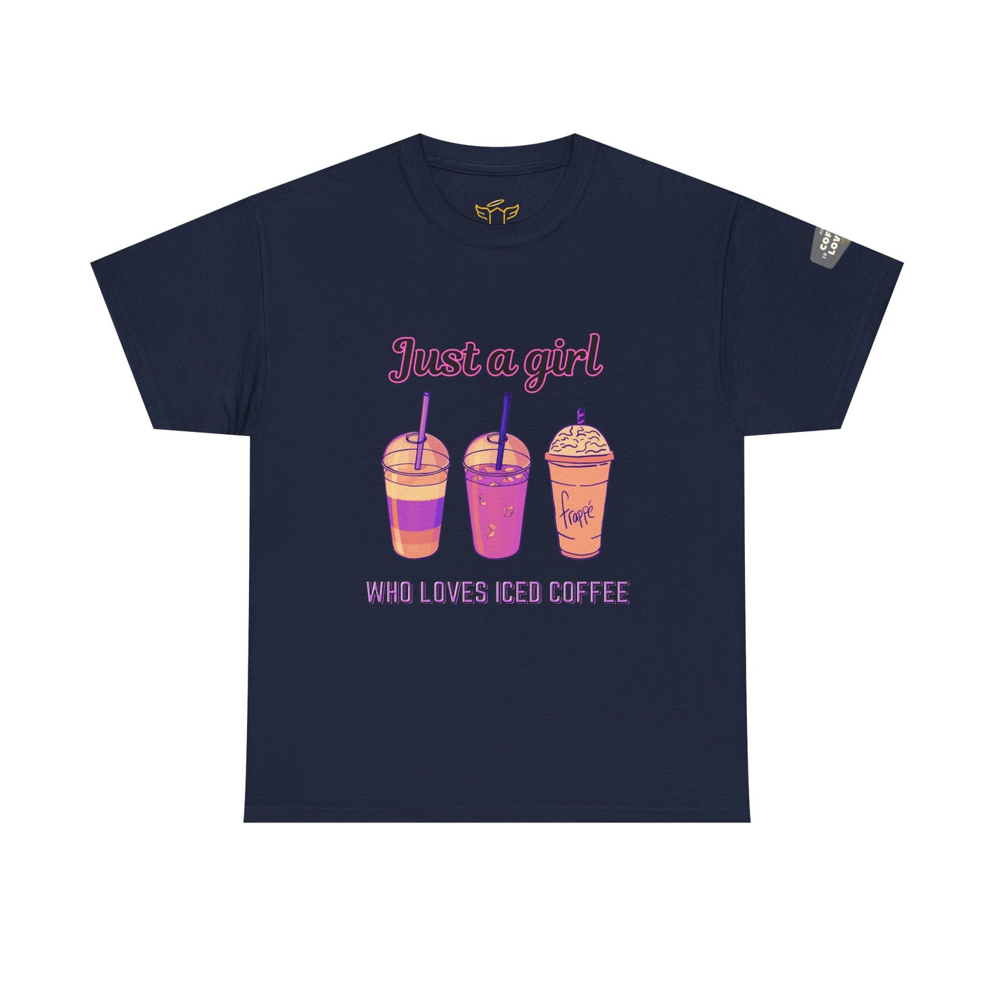 Coffee Lover Cotton Tee - Just a Girl Who Loves Iced Coffee