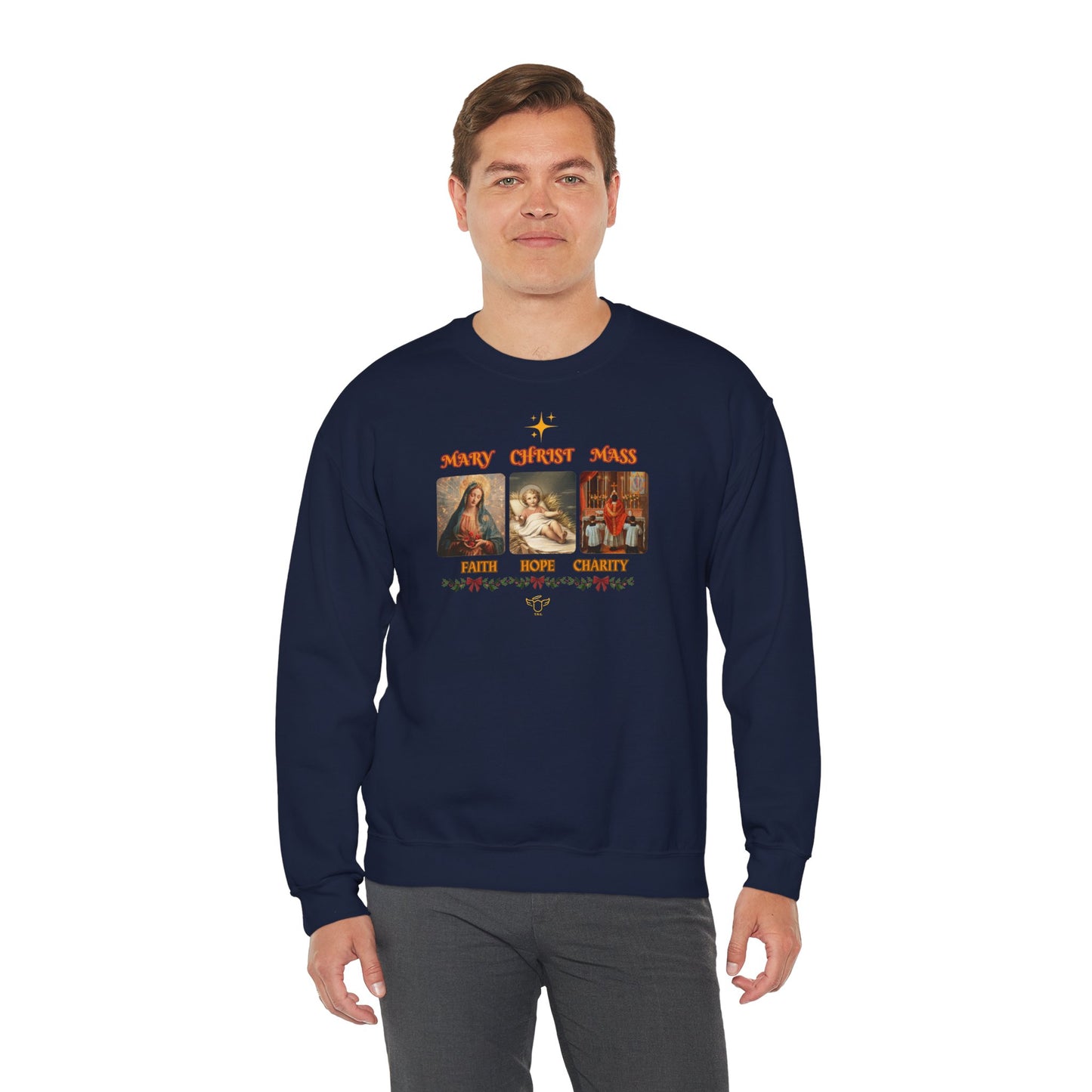 Christmas Crewneck Sweatshirt - Catholic Holiday Design (CT)