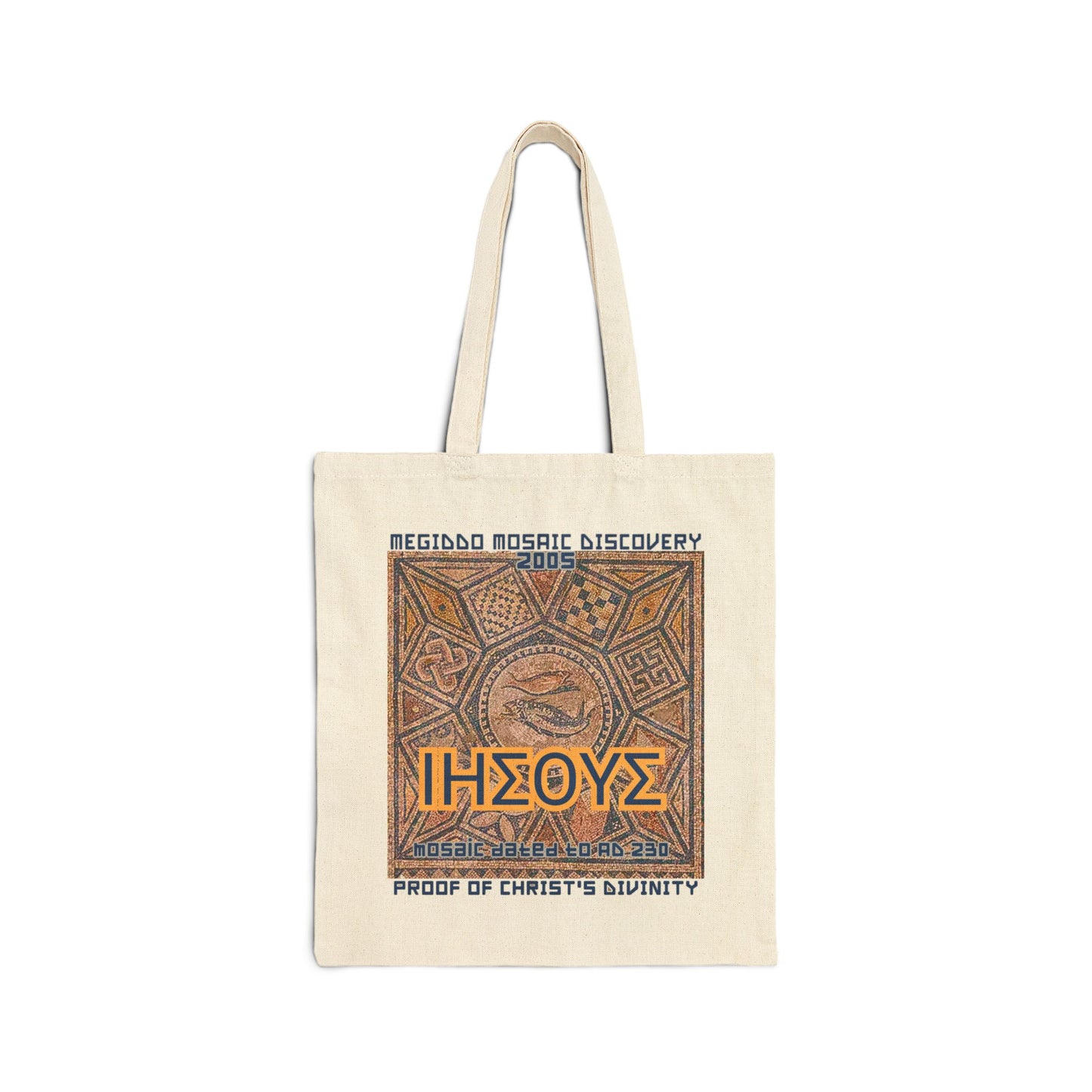 The Mediggo Mosaic Cotton Canvas Tote Bag, Eco-Friendly Shopping Bag, MMD.