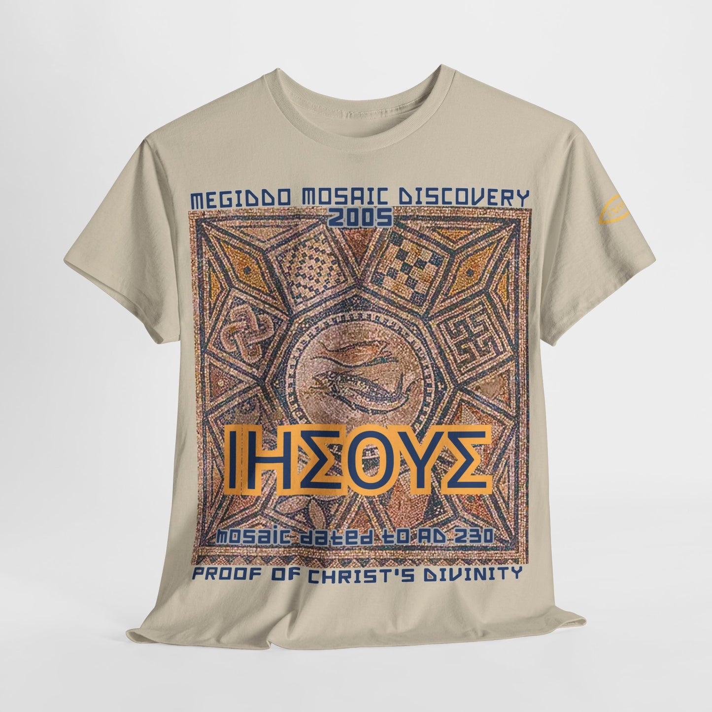 Megiddo Mosaic Unisex Tee - Catholic Faith Souvenir T-Shirt. MMD