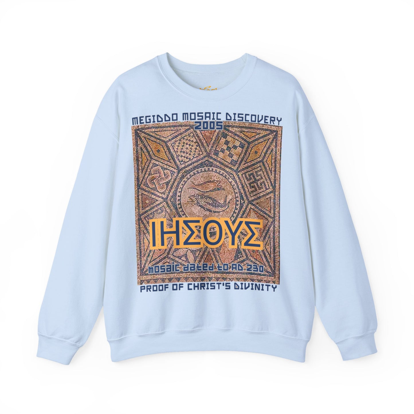 Megiddo Mosaic Unisex Sweatshirt, Catholic Faith Souvenir Sweatshirt. MMD