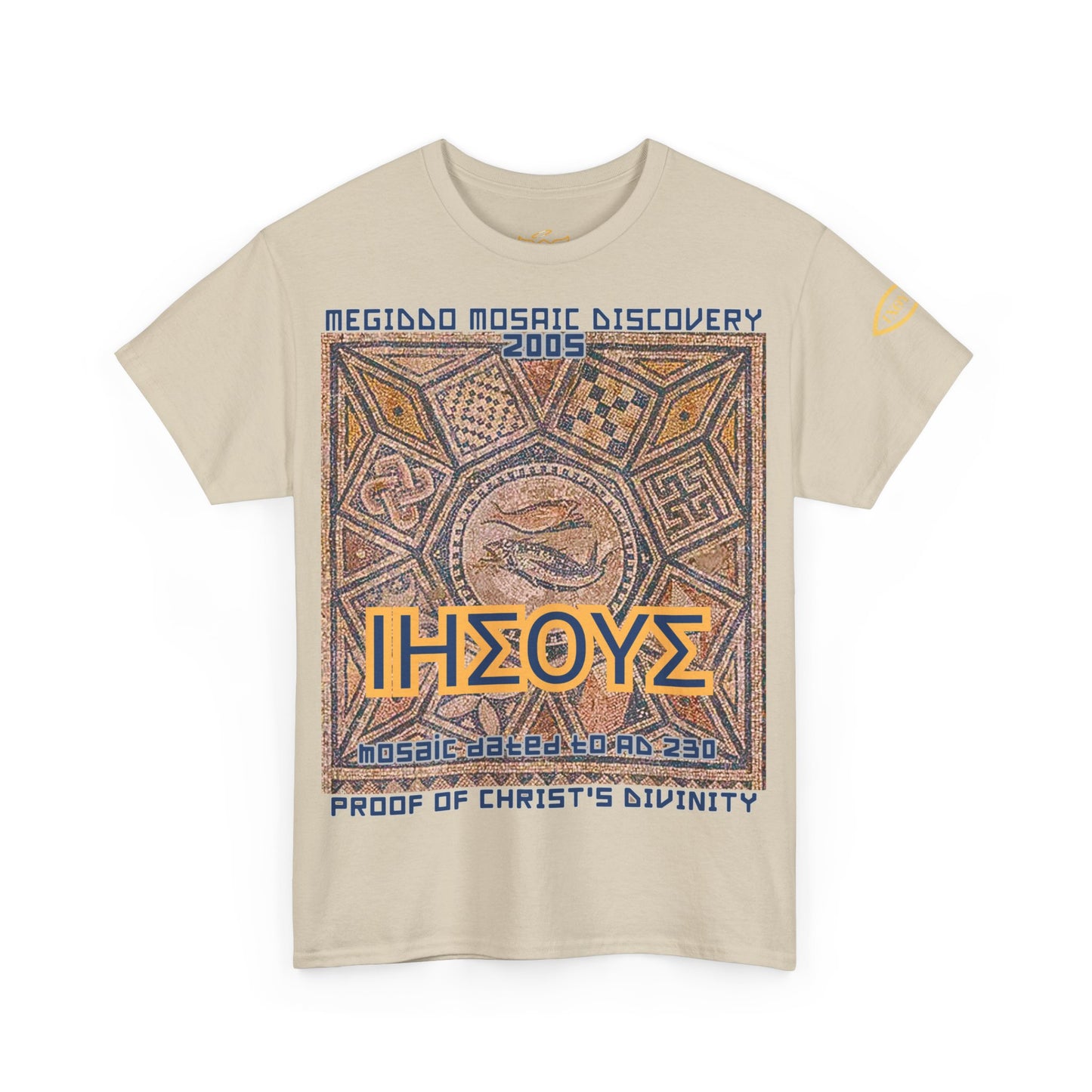 Megiddo Mosaic Unisex Tee - Catholic Faith Souvenir T-Shirt. MMD