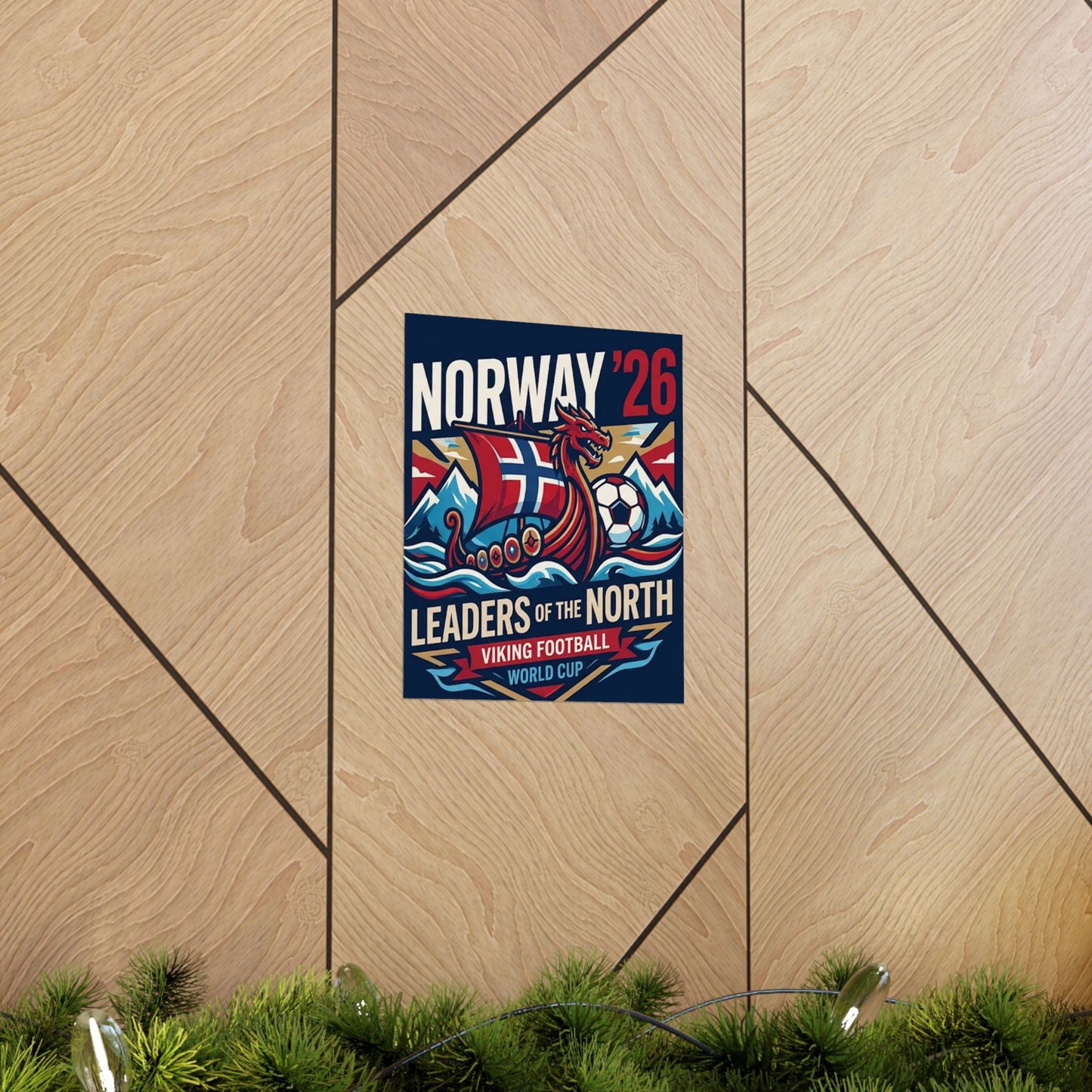Norway '26 Viking Soccer Poster — Leaders of the North World Cup Print