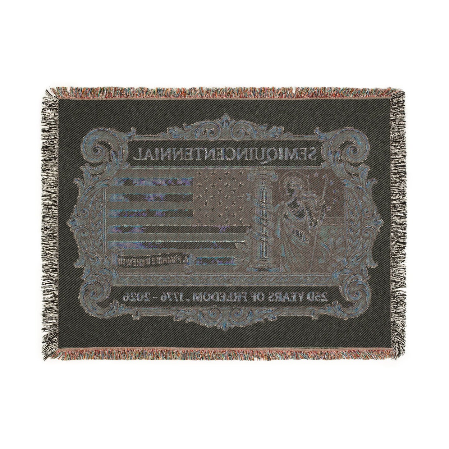 USA 250th ANNIVERSARY (SemiQuinCentennial) Woven Blanket – 250 Years of Freedom USA Flag Throw - Trending Novelties & Gifts
