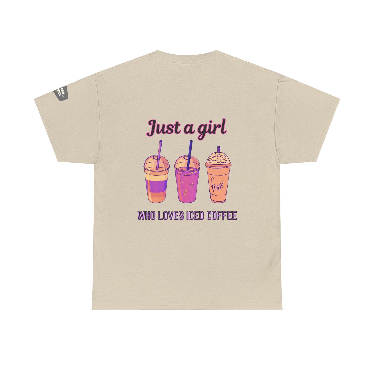 Coffee Lover Cotton Tee - Just a Girl Who Loves Iced Coffee