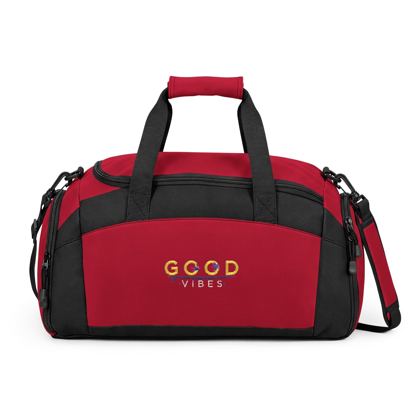 Summer Gym Bag - 'Good Vibes' Embroidered Duffle Bag | Stylish Workout Travel Carrier - Trending Novelties & Gifts