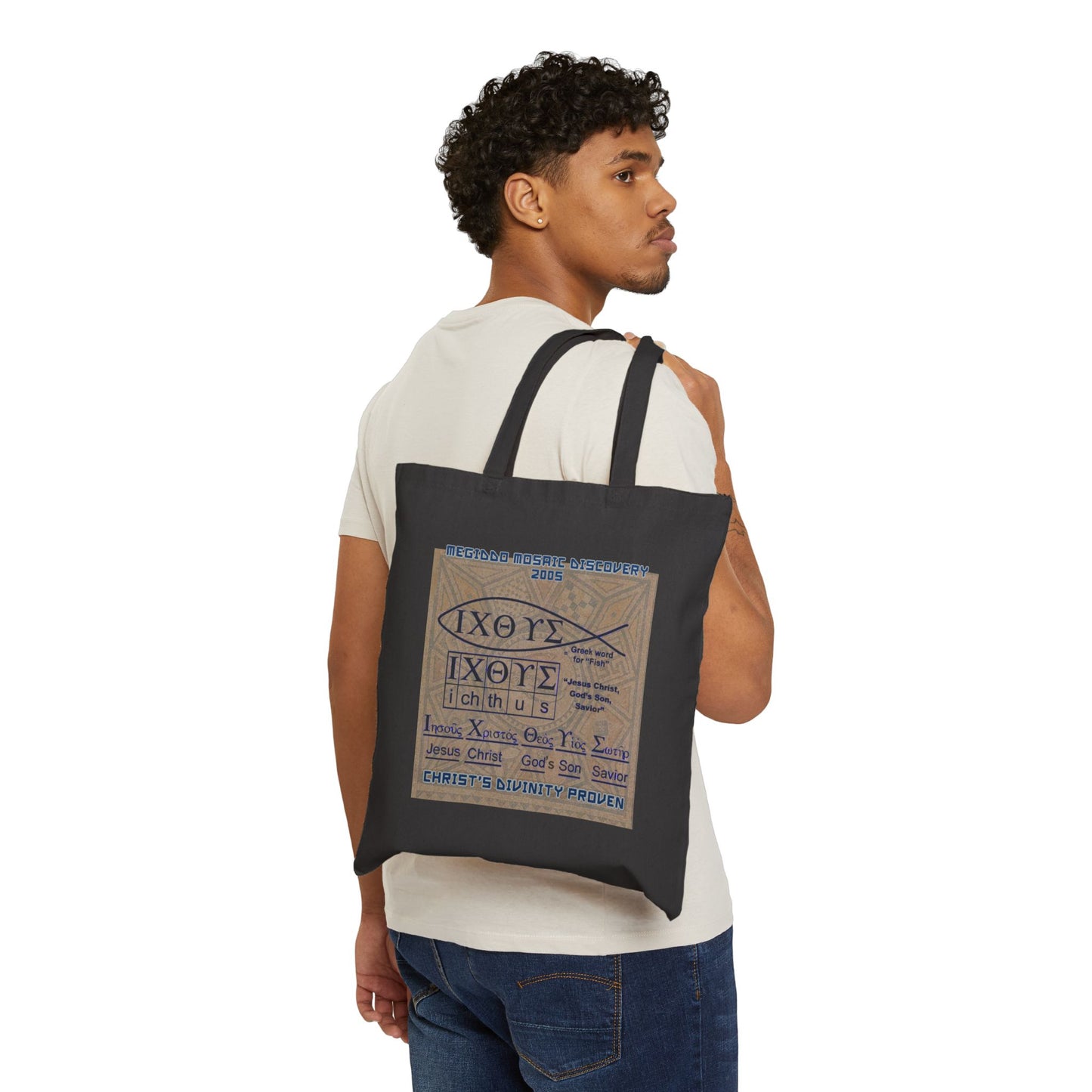 The Mediggo Mosaic Cotton Canvas Tote Bag, Eco-Friendly Shopping Bag, MMD.