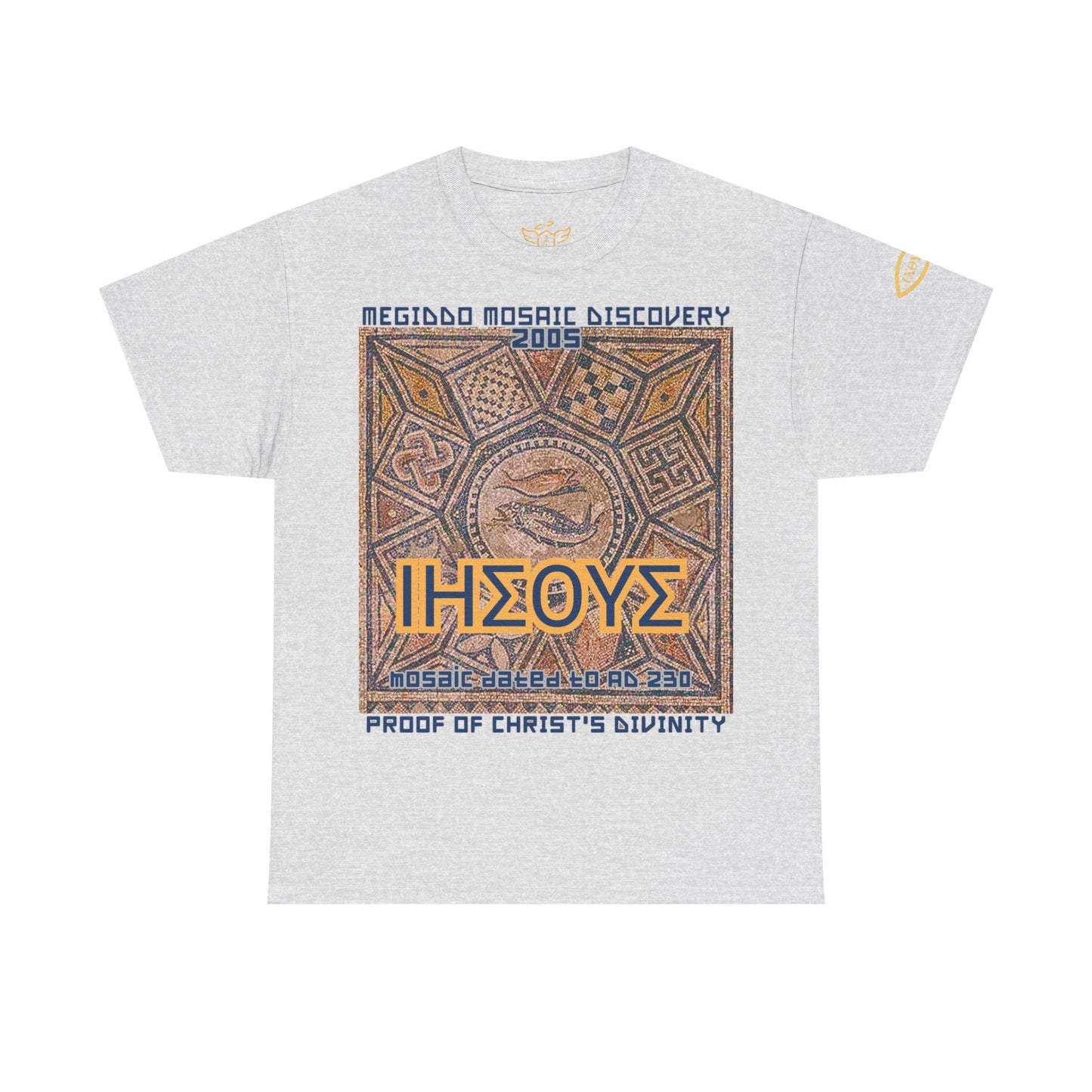 Megiddo Mosaic Unisex Tee - Catholic Faith Souvenir T-Shirt. MMD