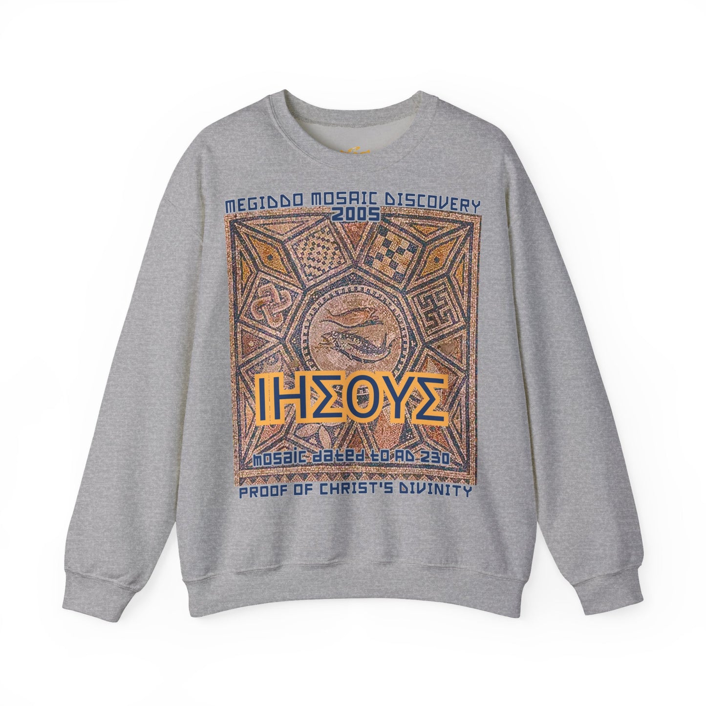 Megiddo Mosaic Unisex Sweatshirt, Catholic Faith Souvenir Sweatshirt. MMD