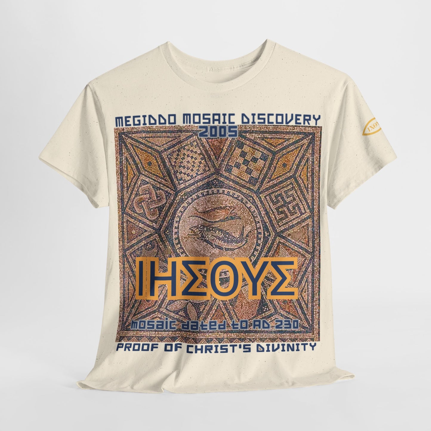 Megiddo Mosaic Unisex Tee - Catholic Faith Souvenir T-Shirt. MMD
