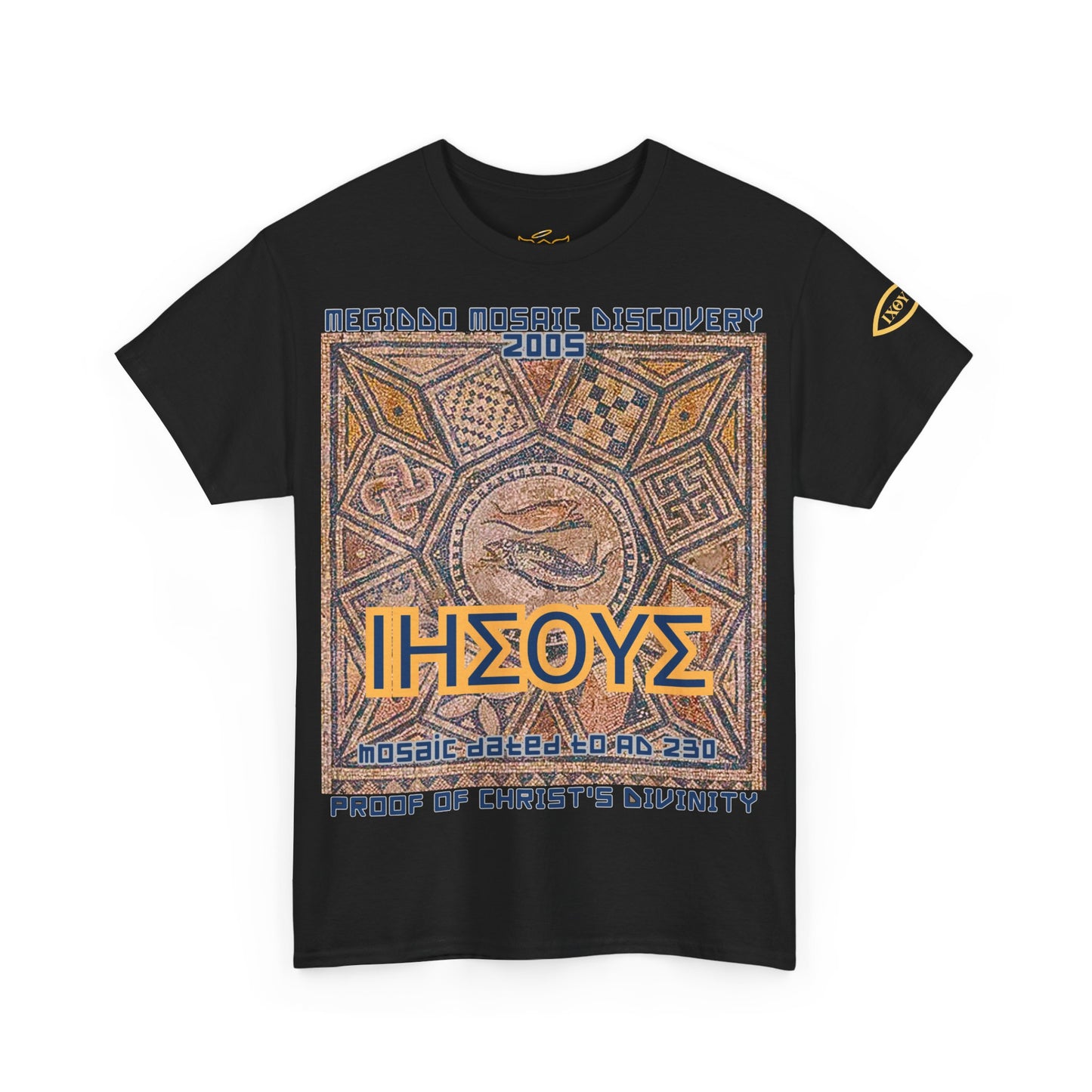 Megiddo Mosaic Unisex Tee - Catholic Faith Souvenir T-Shirt. MMD