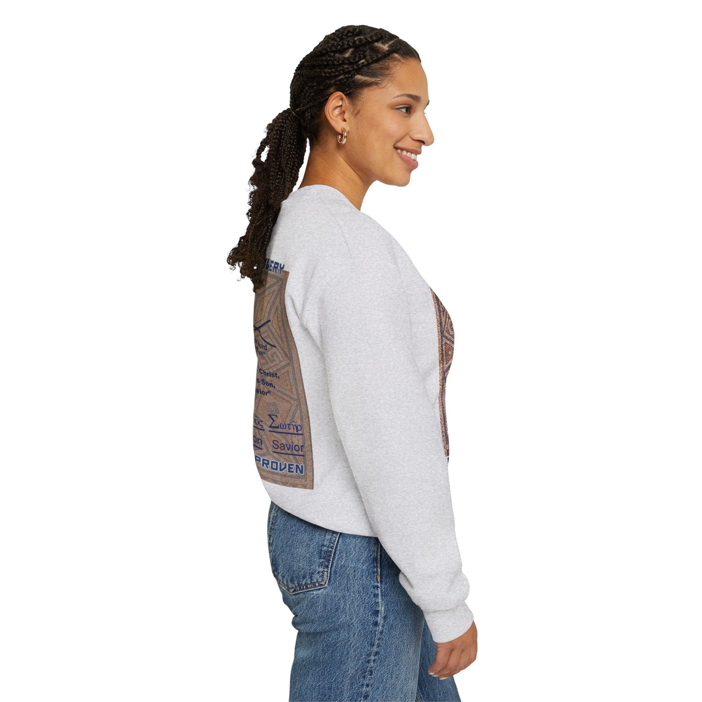 Megiddo Mosaic Unisex Sweatshirt, Catholic Faith Souvenir Sweatshirt. MMD
