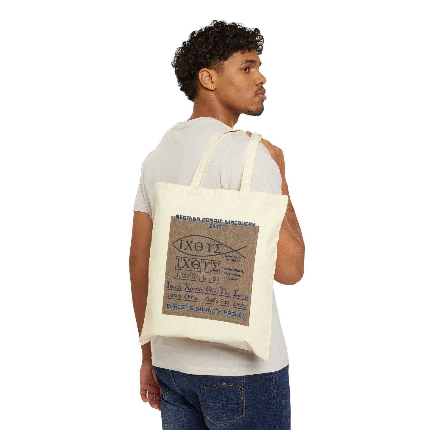 The Mediggo Mosaic Cotton Canvas Tote Bag, Eco-Friendly Shopping Bag, MMD.