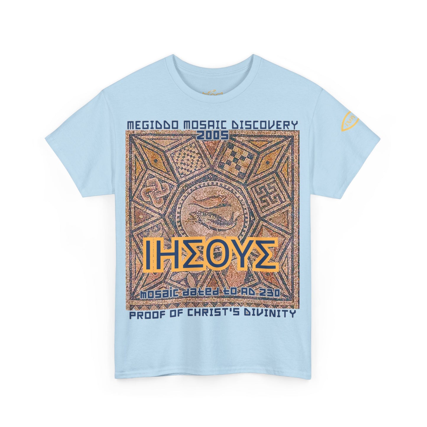 Megiddo Mosaic Unisex Tee - Catholic Faith Souvenir T-Shirt. MMD