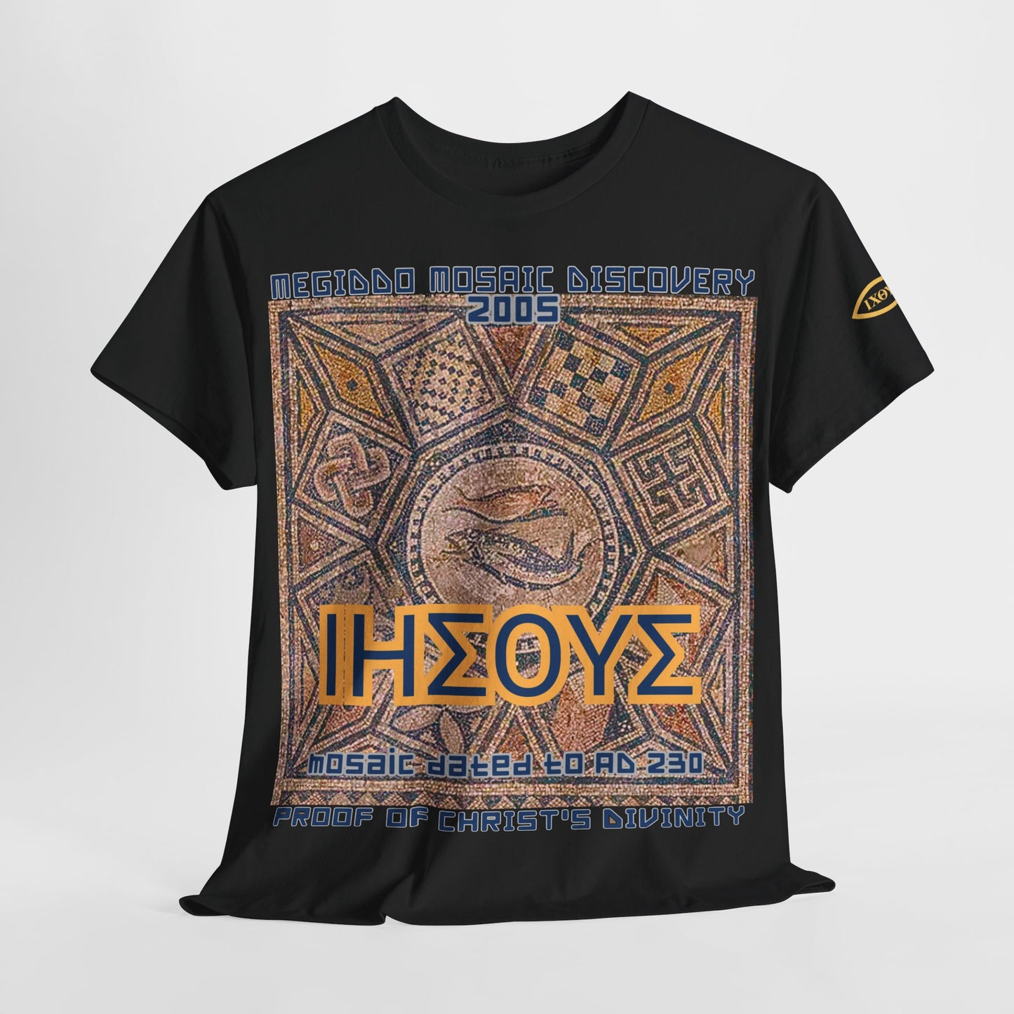 Megiddo Mosaic Unisex Tee - Catholic Faith Souvenir T-Shirt. MMD