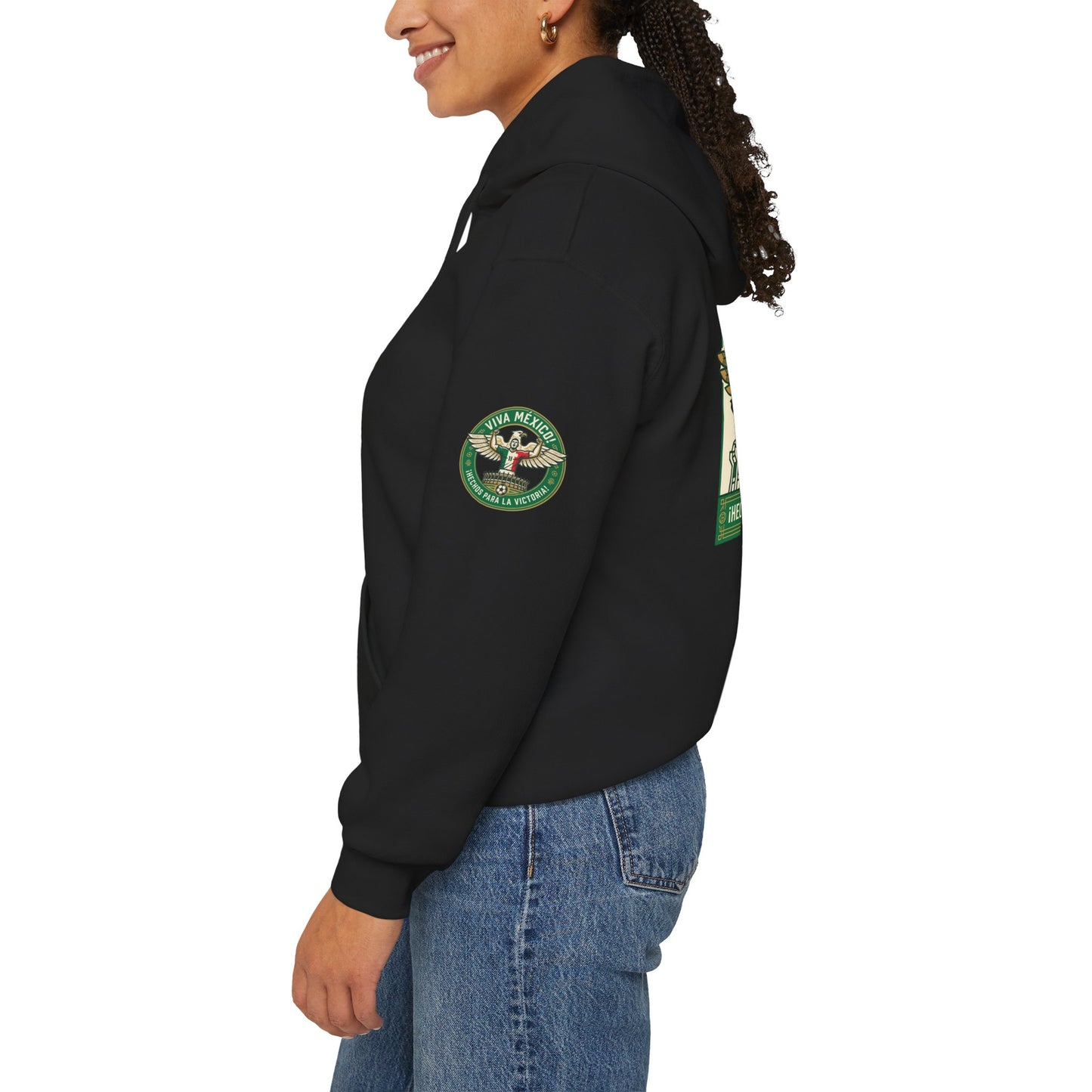 Viva México Soccer Hoodie — Retro Eagle Mexican Pride Graphic