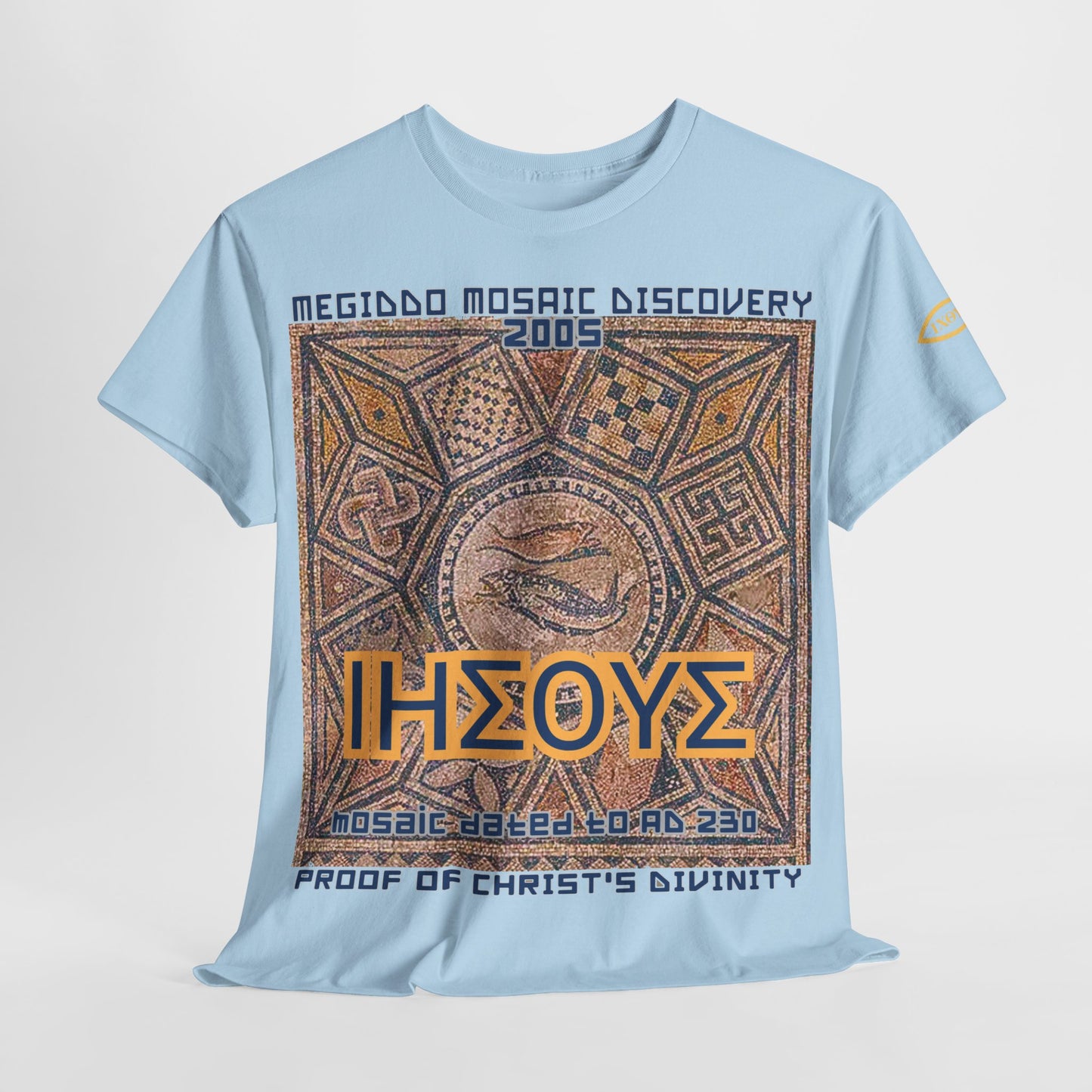 Megiddo Mosaic Unisex Tee - Catholic Faith Souvenir T-Shirt. MMD