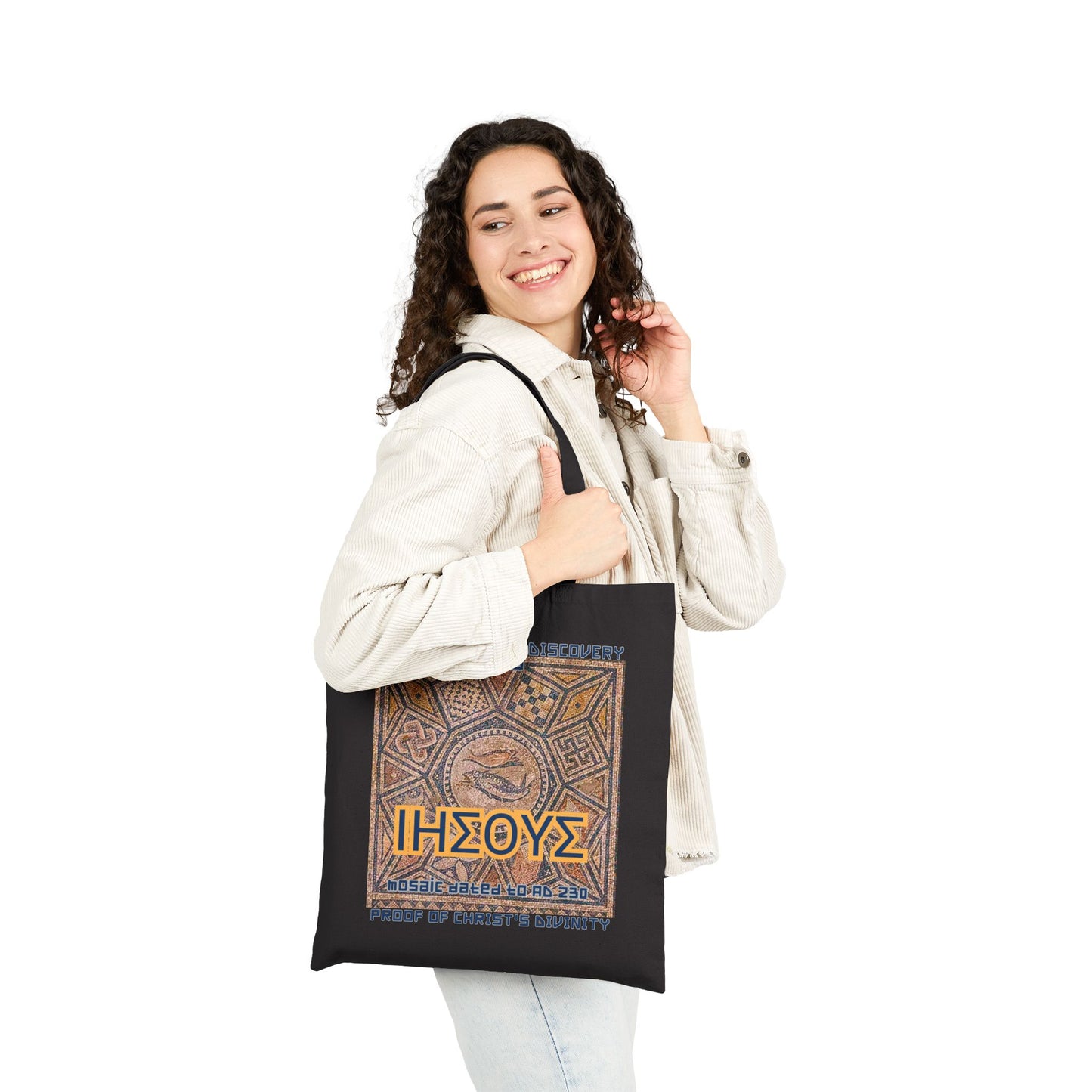 The Mediggo Mosaic Cotton Canvas Tote Bag, Eco-Friendly Shopping Bag, MMD.