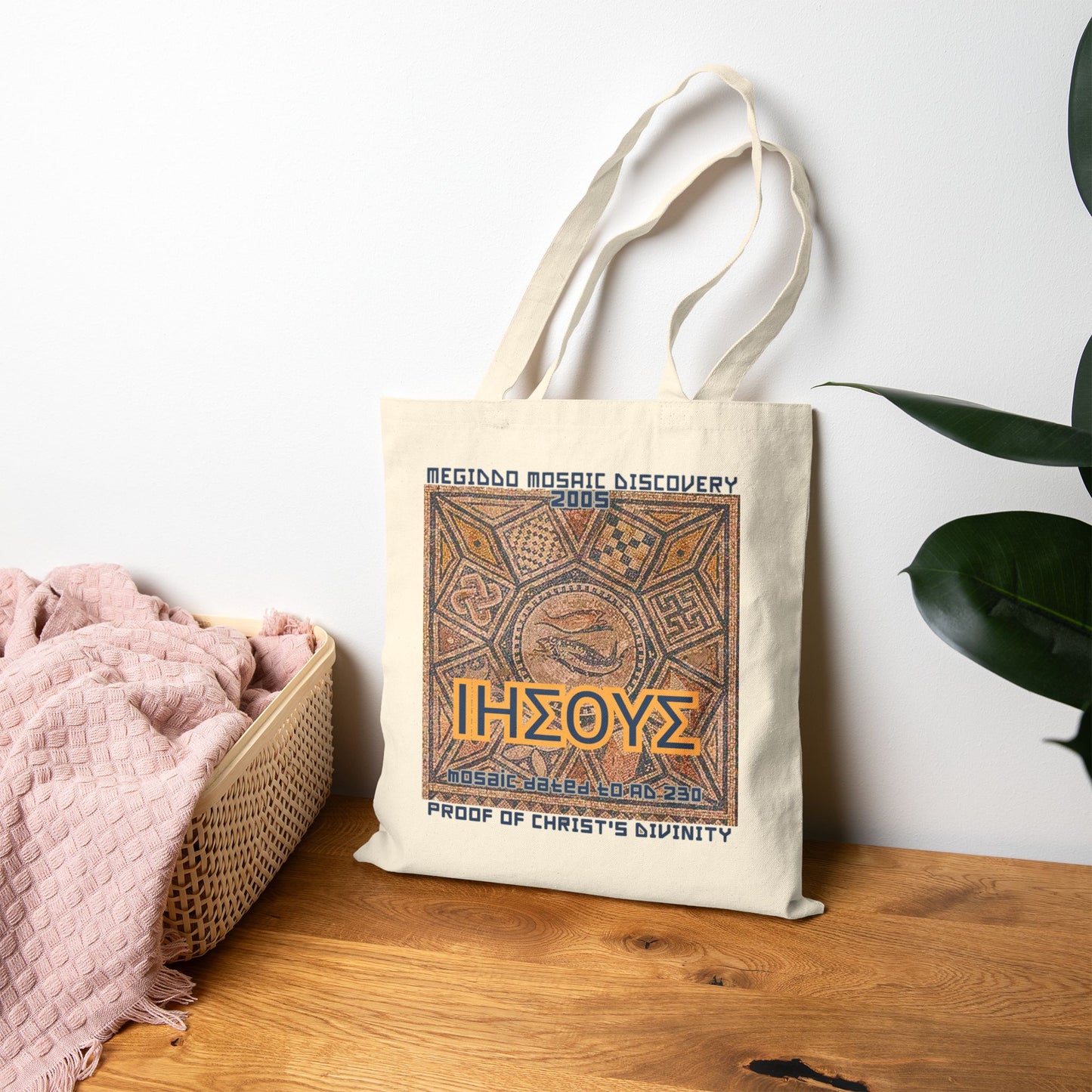 The Mediggo Mosaic Cotton Canvas Tote Bag, Eco-Friendly Shopping Bag, MMD.