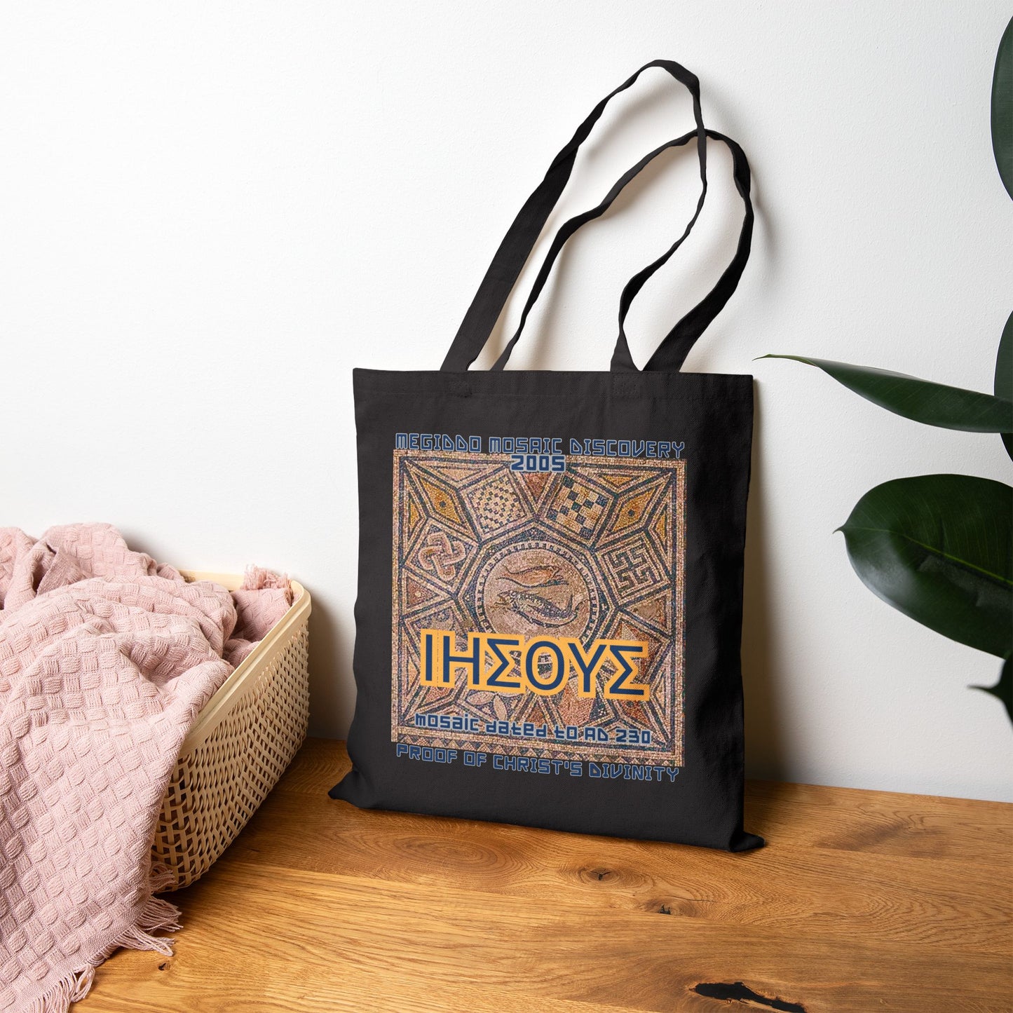 The Mediggo Mosaic Cotton Canvas Tote Bag, Eco-Friendly Shopping Bag, MMD.