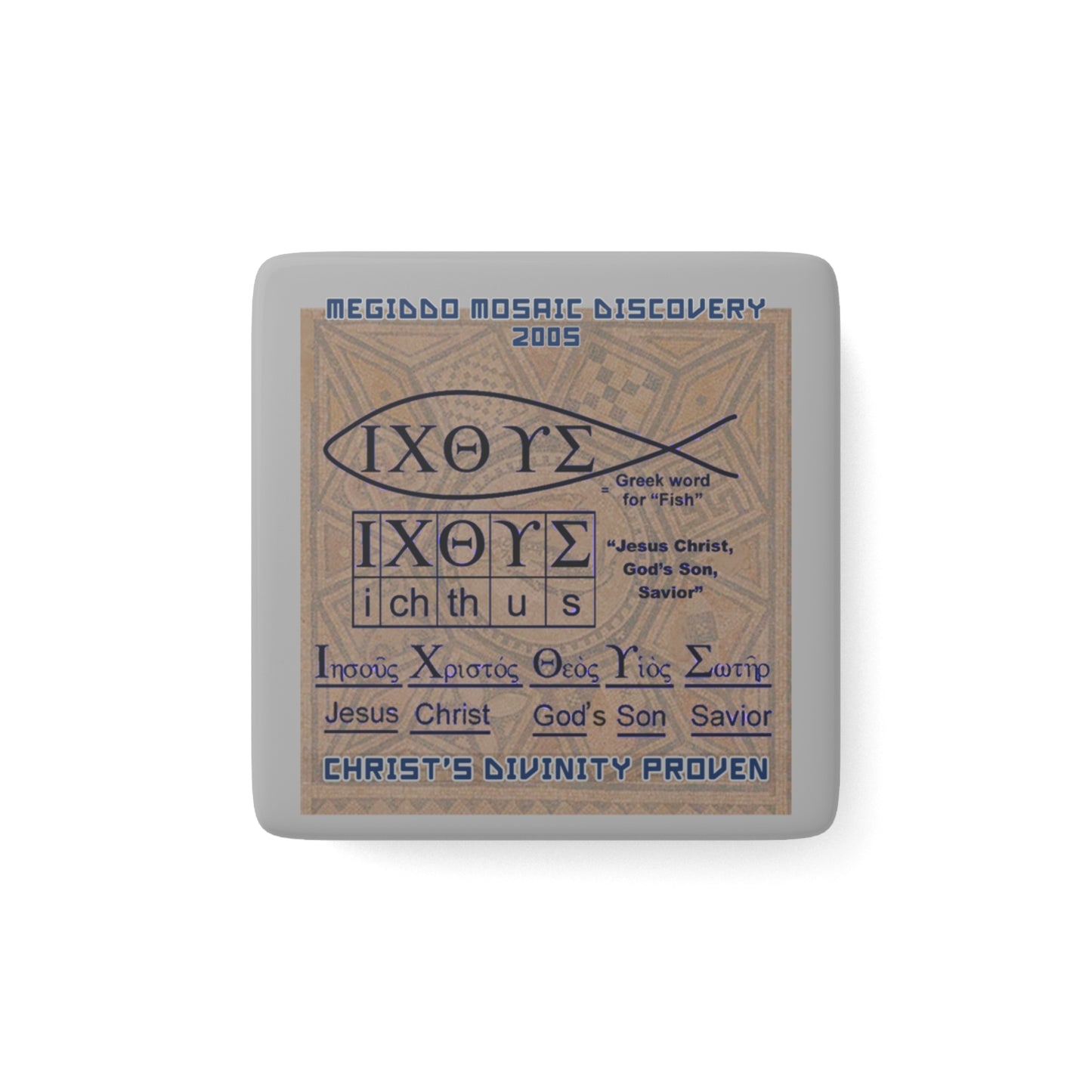 Megiddo Mosaic Souvenir Magnet a mosaic art porcelain magnet, Pt.2 - Unique Gift. MMD