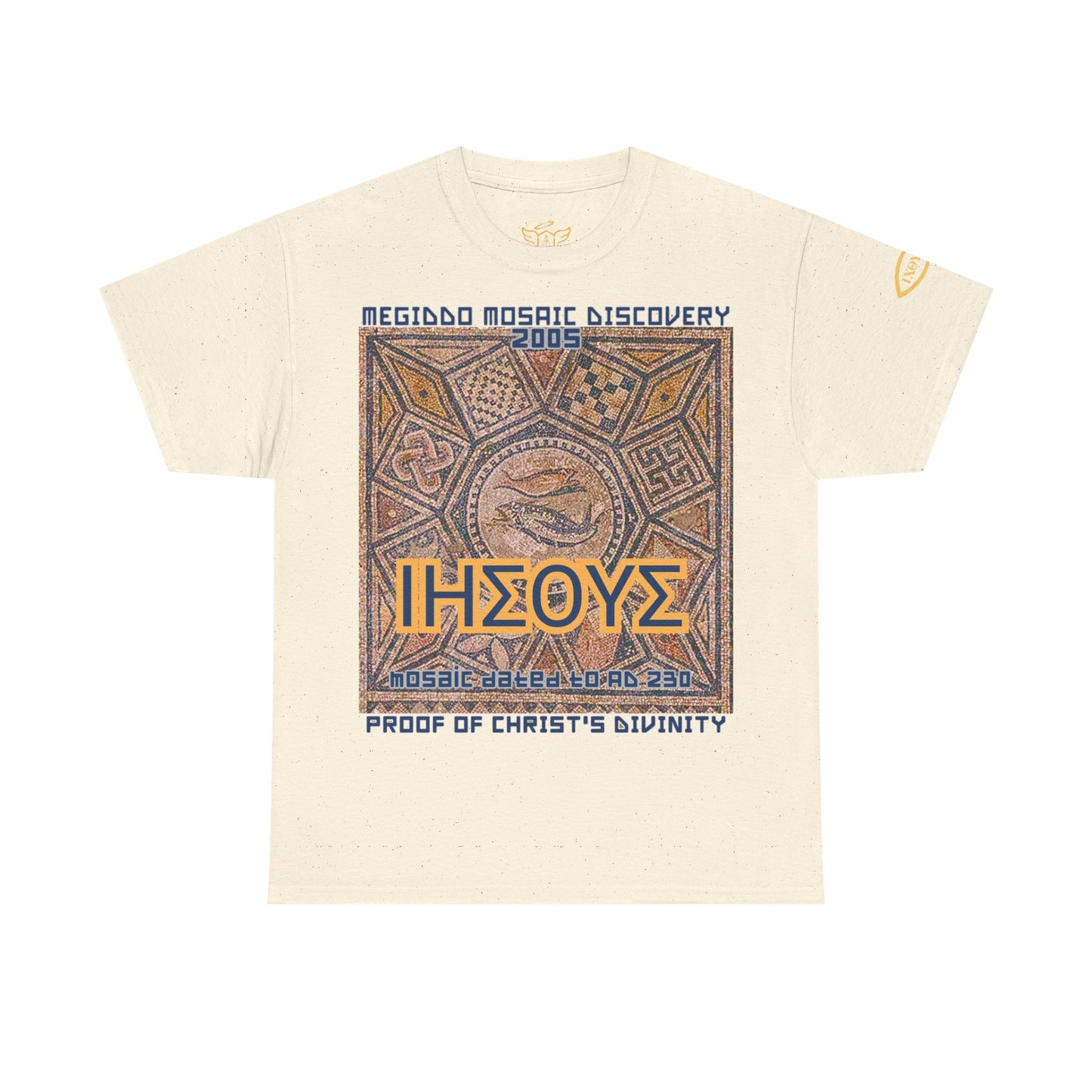 Megiddo Mosaic Unisex Tee - Catholic Faith Souvenir T-Shirt. MMD
