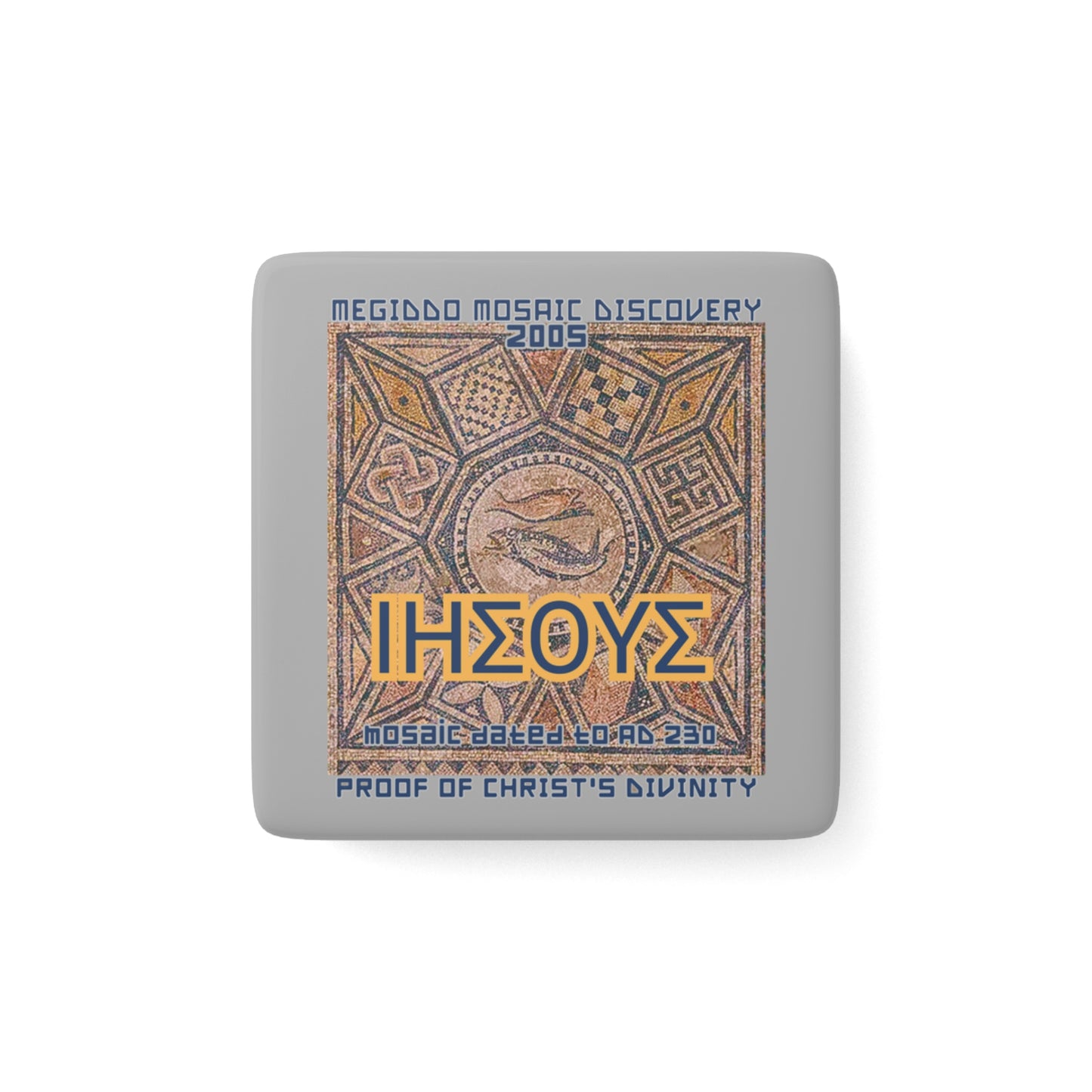 Megiddo Mosaic Souvenir Magnet a mosaic art porcelain magnet, Pt.1 - Unique Gift. MMD