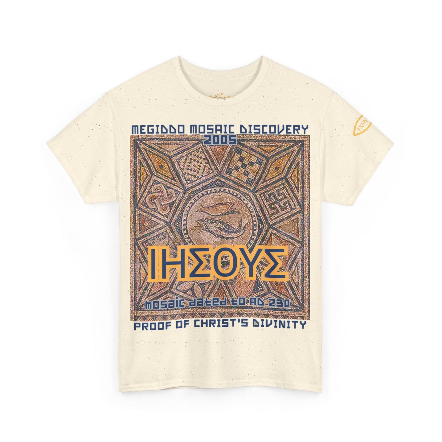 Megiddo Mosaic Unisex Tee - Catholic Faith Souvenir T-Shirt. MMD