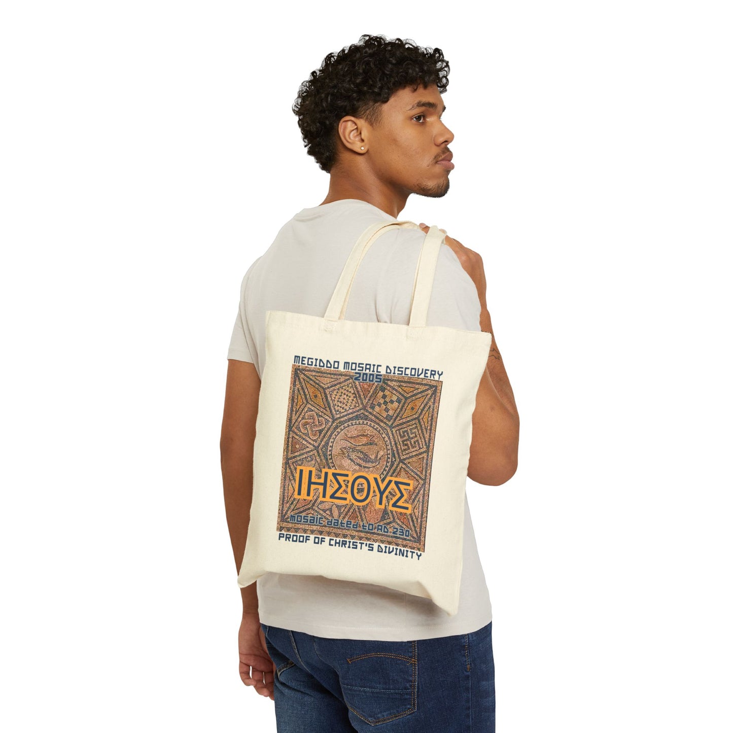 The Mediggo Mosaic Cotton Canvas Tote Bag, Eco-Friendly Shopping Bag, MMD.
