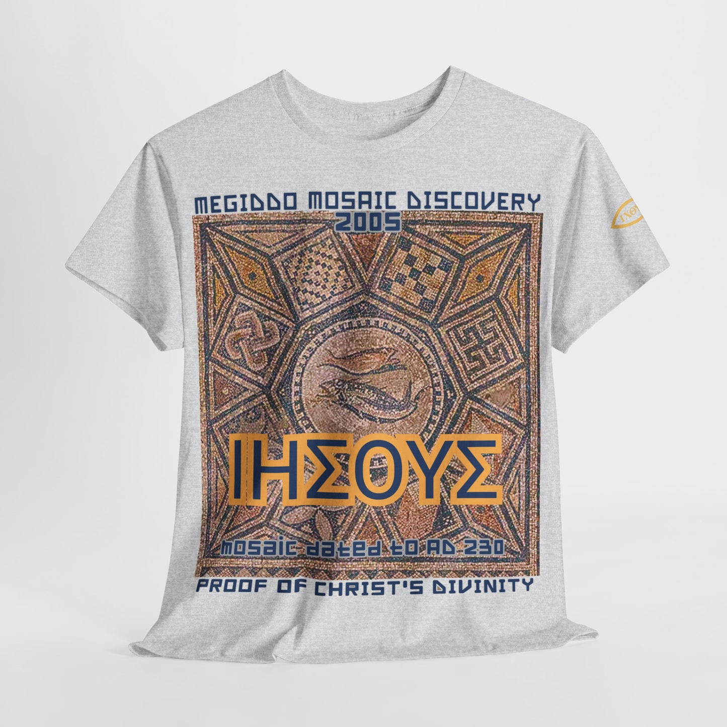 Megiddo Mosaic Unisex Tee - Catholic Faith Souvenir T-Shirt. MMD