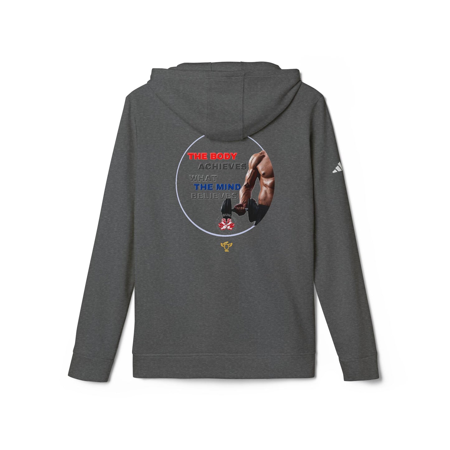 Adidas Sports Hoodie with Motivational Gym Quote