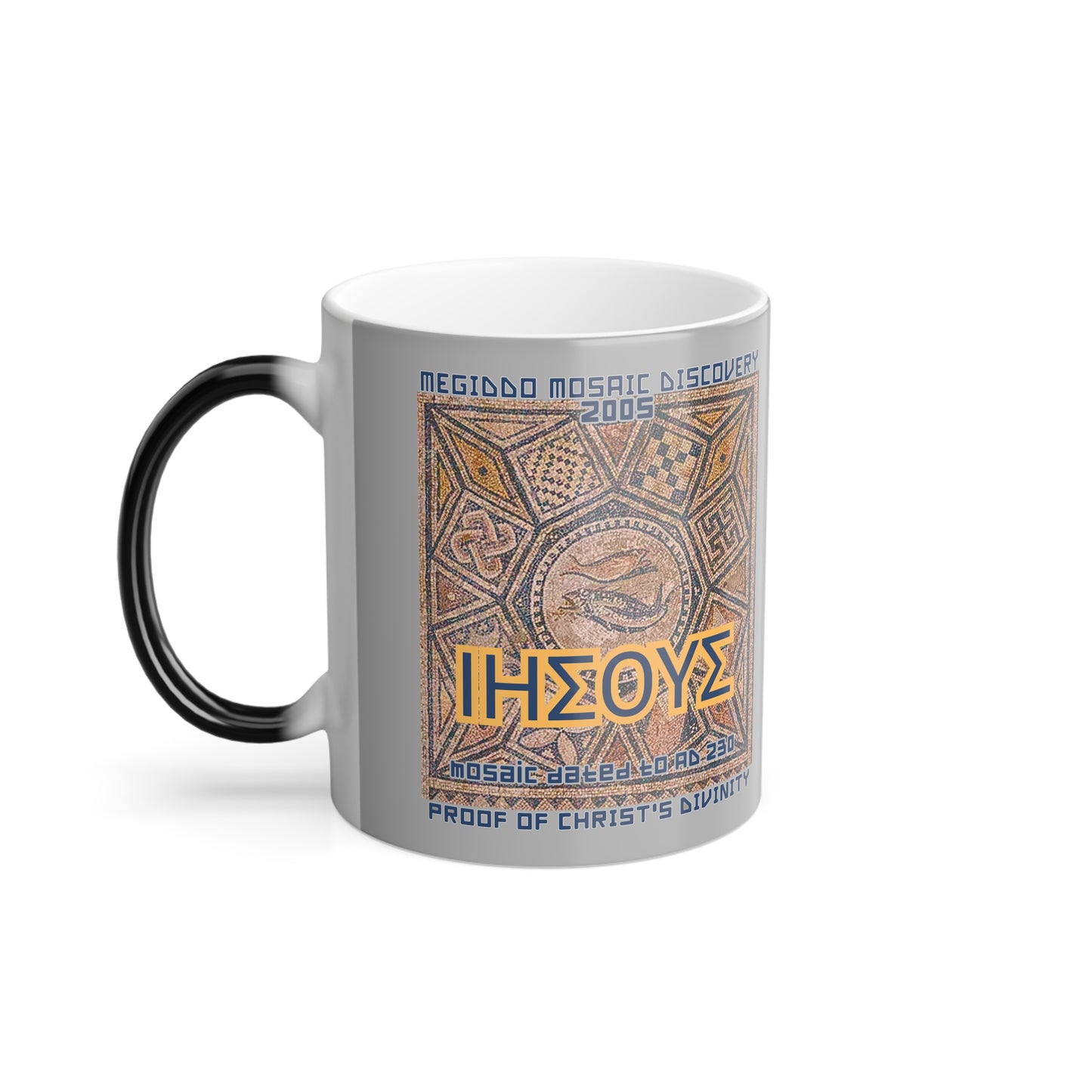The Megiddo Mosaic Color Changing Mug, Magical Coffee Cup. MMD