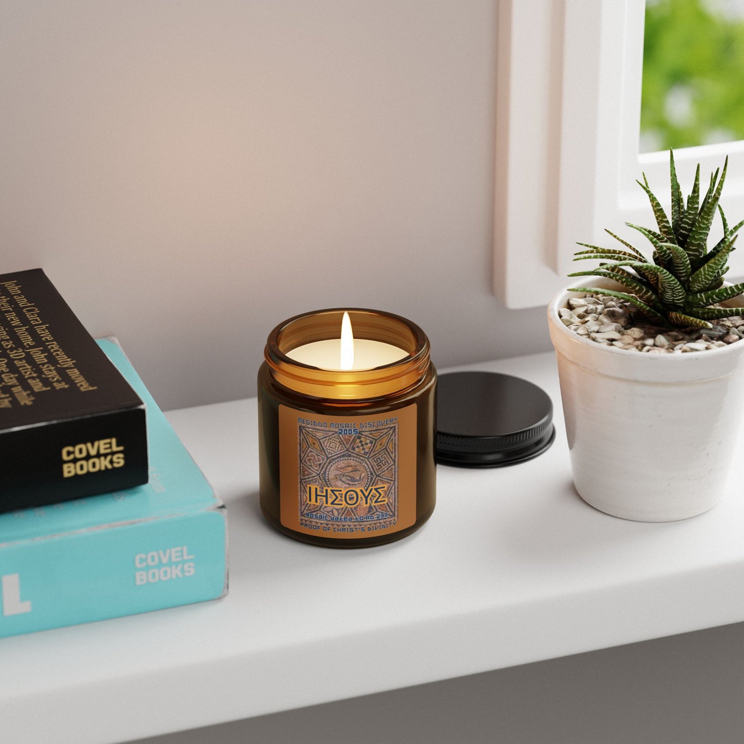 Megiddo Mosaic Aromatherapy Soy Candle, Eco-friendly candle. MMD