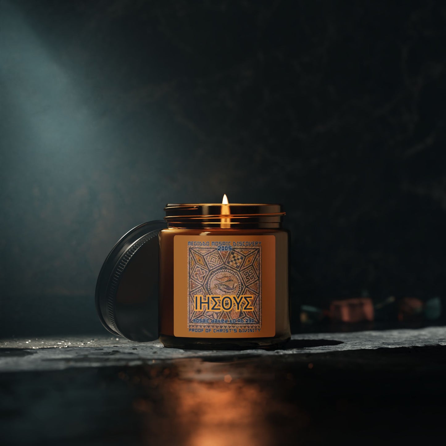 Megiddo Mosaic Aromatherapy Soy Candle, Eco-friendly candle. MMD