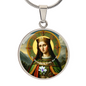 Catholic Saints Pendant - St. Dymphna Patroness of Mental Illness medal (c)