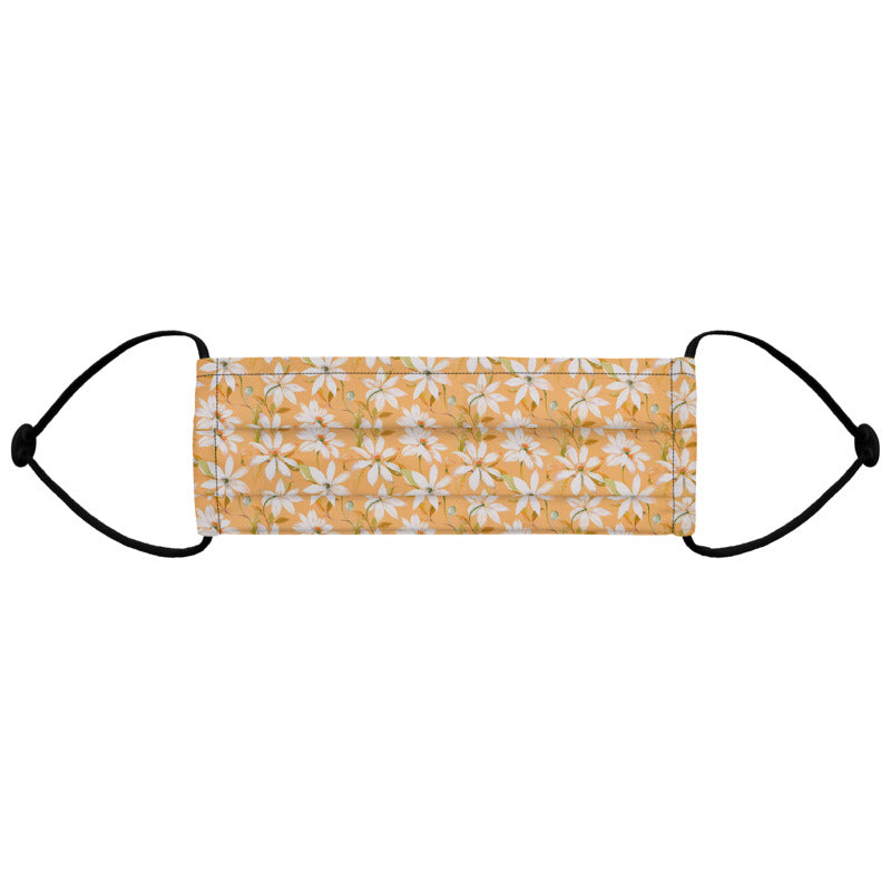 Peach Floral Premium Reusable Face Mask