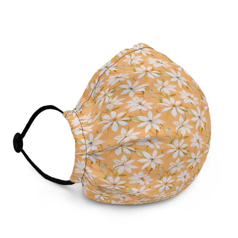 Peach Floral Premium Reusable Face Mask